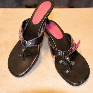 ALDO BLACK AND PINK SANDALS SIZE 8 USED